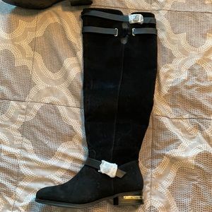 Over the knee black boots